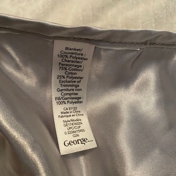 George Lamb Sheep Stars Grey White Satin Walmart Baby Security Blanket - Picture 4 of 4